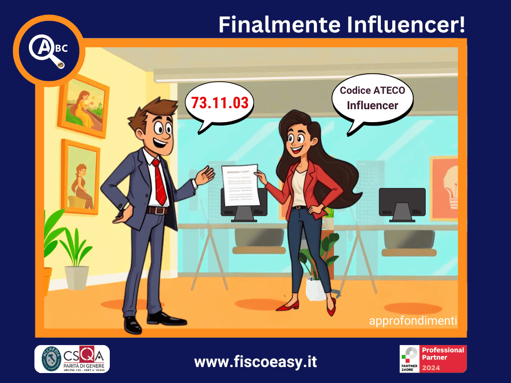 Codice ATECO Influencer e content creator 73.11.03