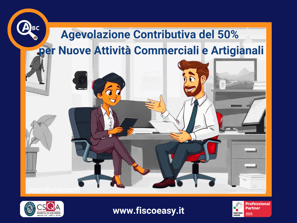 Agevolazione Contributiva 50% per nuove attivita